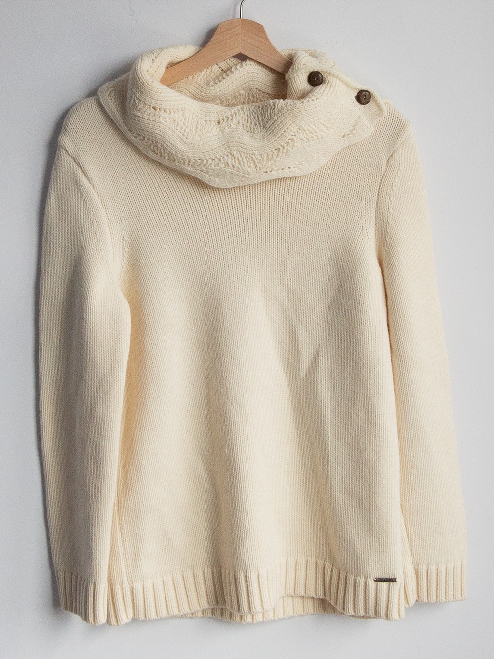 Saint James Made in France Alpaca Wool Blend Cowl Neck Sweater